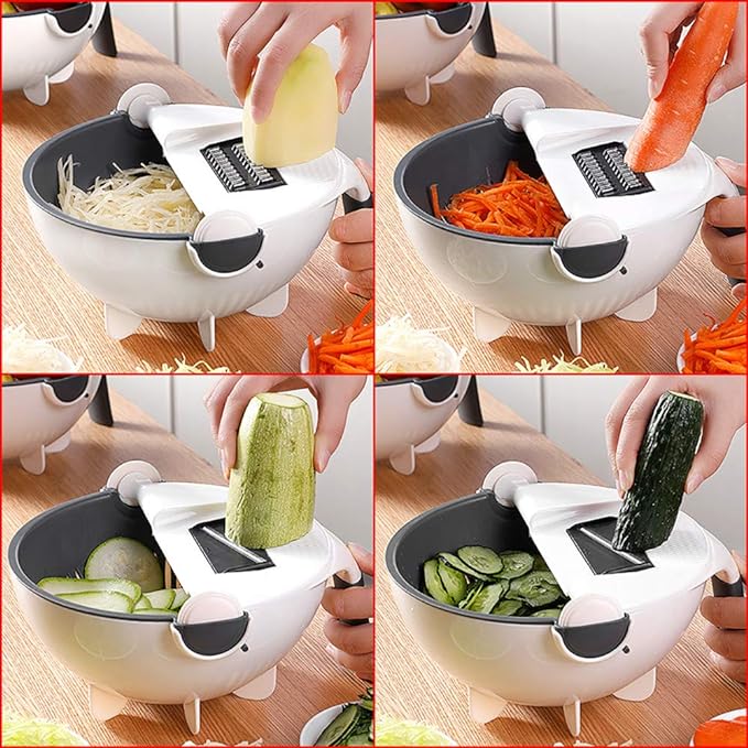 7 in 1  Vegetable Cutter With Drain Basket - Trend Oye.